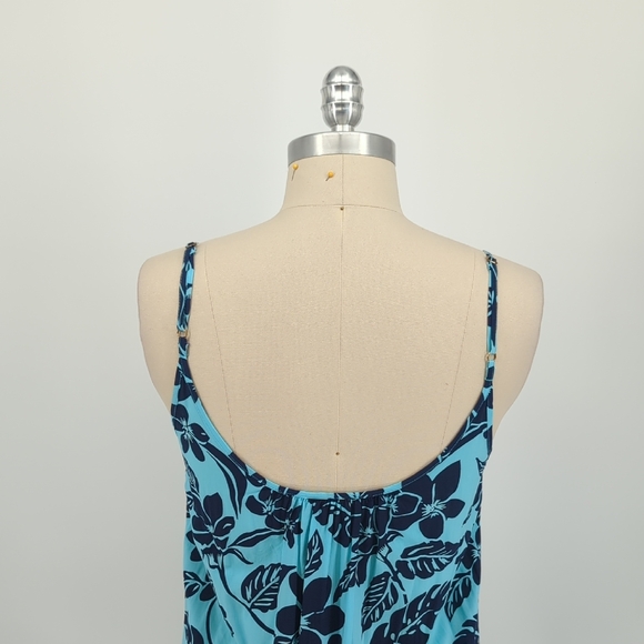 01547 Tommy Bahama Tropical Maxi Dress Blue size Medium beach coastal summer - Picture 4 of 6